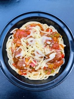 Spaghetti Bolognaise with veggie meatballs